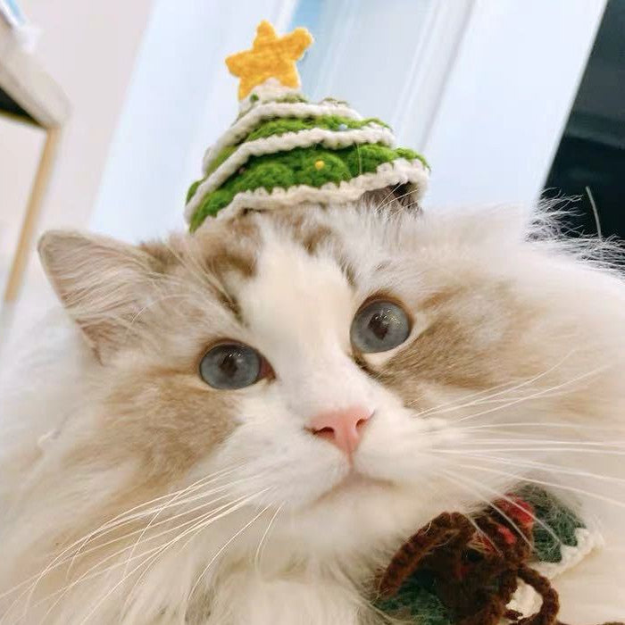 Gorro de lana hecho a mano para Navidad para mascotas Gorro para mascotas